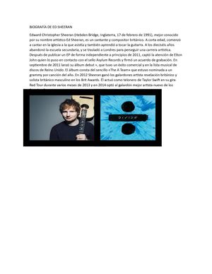 Biografía De Ed Sheeran