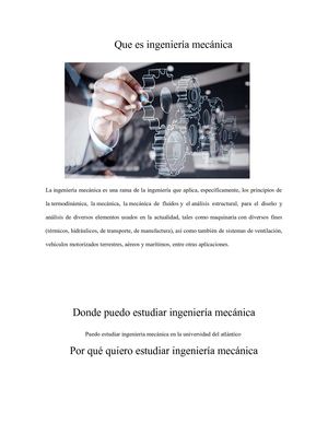 Que Es Ingeniería Mecánica