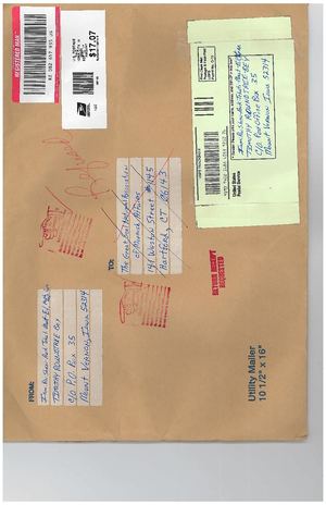 "The Great Seal National Association of Moorish Affairs" refused registered mail "RE 082 657 935 US" back to I; received on 10/06/2017.