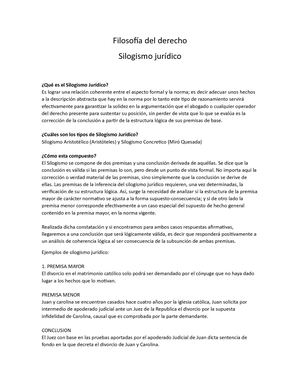 Filosofía Del Derecho Silogismo Juridico