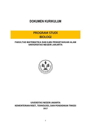 Dokumen Kurikulum Prodi Biologi UNJ