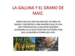 La Gallina Y El Grano De Maiz