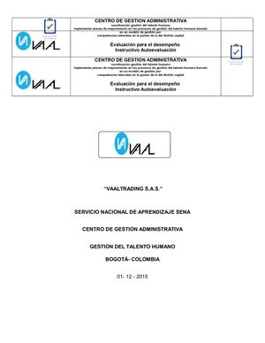 Cartilla Evalución De Desempeño
