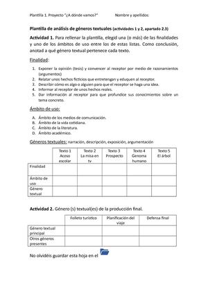 Plantilla 1. Análisis De Géneros Textuales