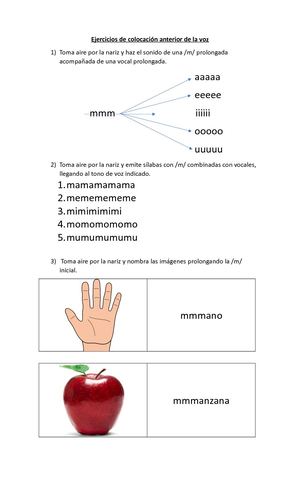 Ejercicios De Colocación Anterior Para Niños (Color)