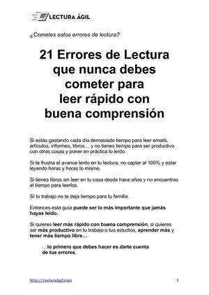 21 Errores De Lectura Que Nunca Debes Cometer