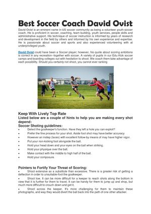 Best Soccer Coach In Portland, OR, USA David Ovist