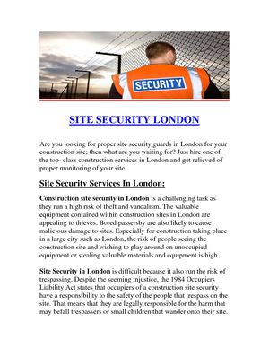 Site Security London