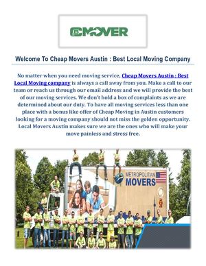 Cheap Local Movers in Austin, TX