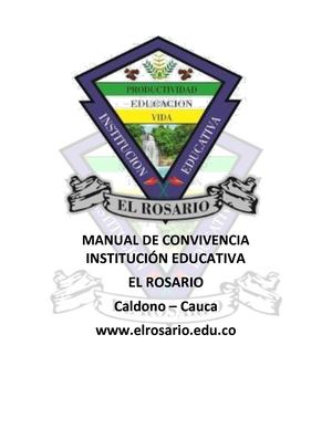 Manual Convivencia I E El Rosario (2016)