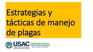 Estrategias y tácticas de control de plagas