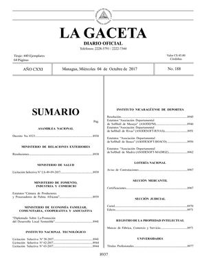 Gaceta No 188 Miércoles 04 De Octubre De 2017