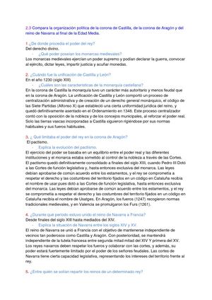Preguntas estándar 2.3 historia