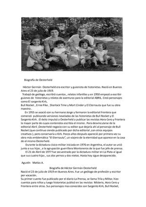 Biografía De Oesterheld