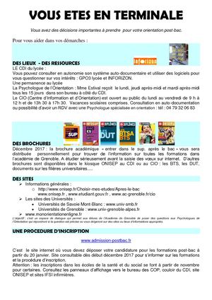 Vous êTes En Terminale 2017