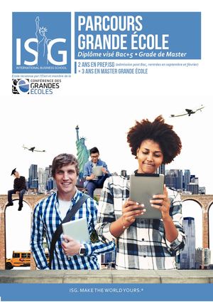 Le Parcours Grande Ecole de l'ISG