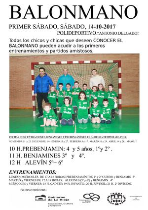 Jornada de BALONMANO 14 10 2017