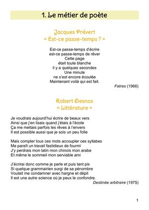 Anthologie Poétique 5e