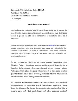 Cecar Reseña Argumentativa