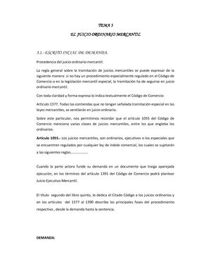 Proceso Ordinario Mercantil