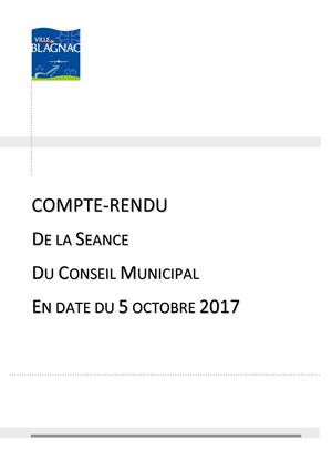 Compte Rendu conseil musique municipal du 5 octobre 2017