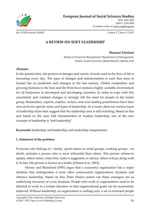 A REVIEW ON SOFT LEADERSHIP