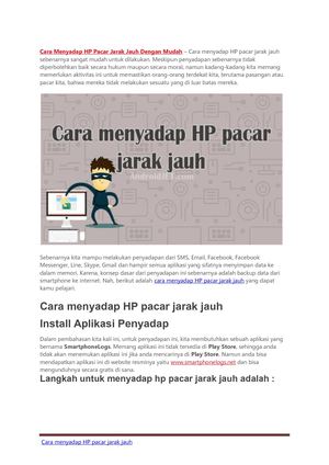 Panduan Cara Menyadap Hp Pacar Jarak Jauh Dengan Mudah