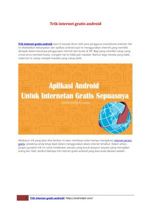Panduan Lengkap Trik Internet Gratis Android Untuk Pemula