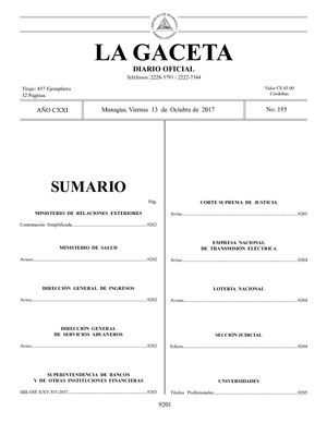 Gaceta No 195 Viernes 13 De Octubre De 2017