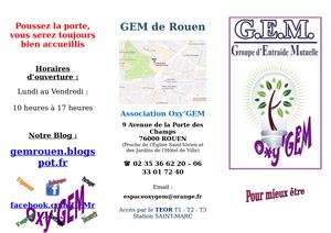 Plaquette 2017 Association Oxy'gem Gem De Rouen