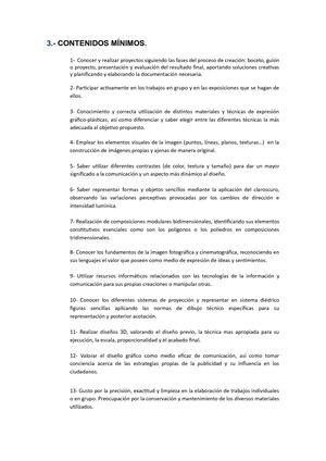 CONTENIDOS MÍNIMOS 4º.