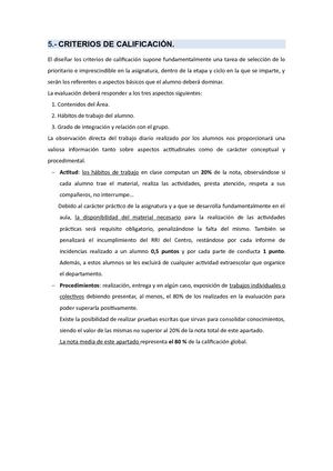 CRITERIOS DE CALIFICACIÓN 4º.