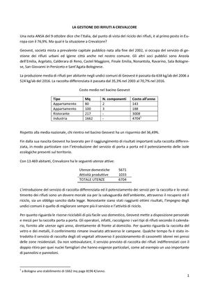 Rifiuti A Crevalcore: la Situazione A Pochi Anni Dal Sistema Porta A Porta