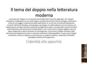 Il Tema Del Doppio Nella Letteratura Moderna