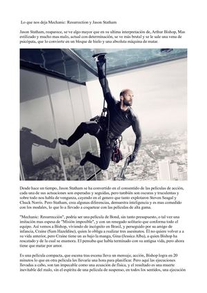 Lo que nos deja Mechanic: Resurrection y Jason Statham