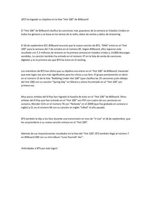 Bts Hot100 Billboard