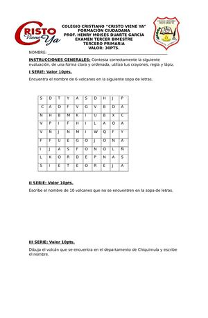 Examen Formacion Tercero
