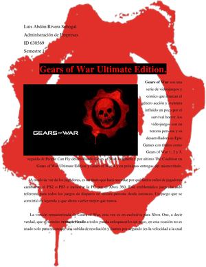 Algo sobre Gears of War Ultimate Edition