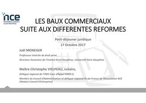 Conférence Baux Commerciaux - 17 10 2017