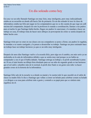 Un Día Soleado Como Hoy