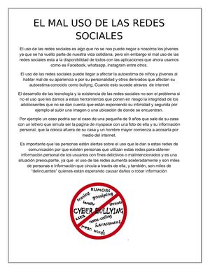 El Mal Uso De Las Redes Sociales
