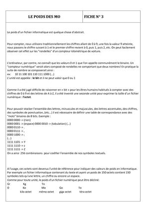 3 Le Poids Des Mo