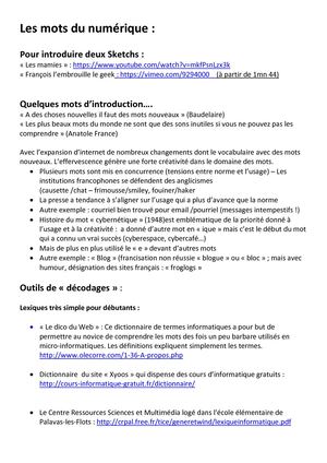 Les Mots Du Numérique