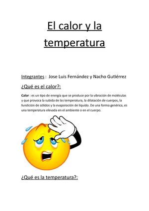 El Calor Y La Temperatura