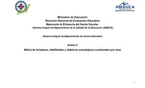 Anexo 4 Matriz De Fortalezas, Debilidades Y Objetivos Estratégicos