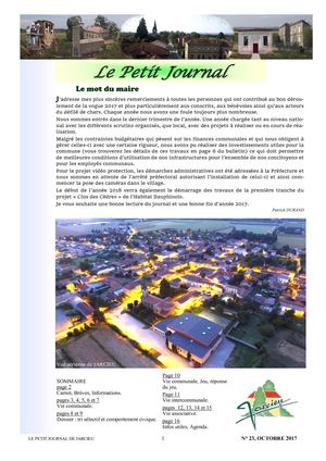 18 Octobre 2017, Bulletin Octobre 2017