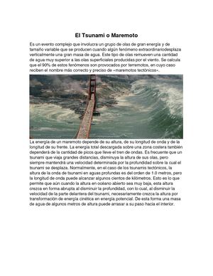 El Tsunami O Maremoto