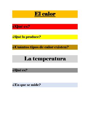El Calor y la temperatura