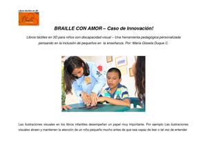 Braille Con Amor Caso De Innovación