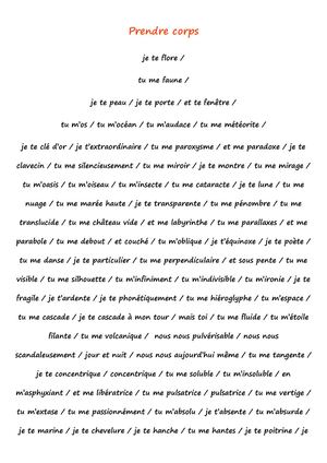 Prendre Corps Gherasim Luca